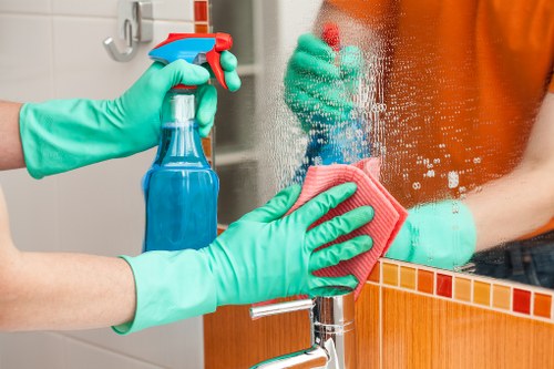 Professional home cleaners in Kensington maintaining a polished living room