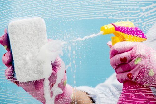 End of tenancy cleaner in Kensington preparing a rental property